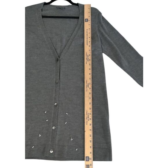 Eileen Fisher 100% Wool Gray Cardigan Sweater Size S - Picture 3 of 9